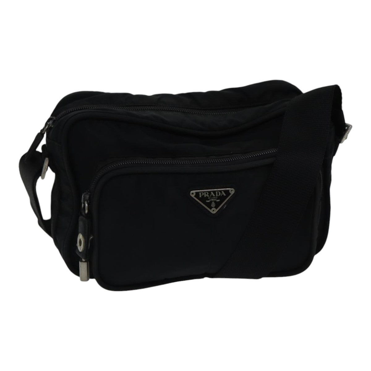 PRADA Shoulder Bag Nylon Black Auth