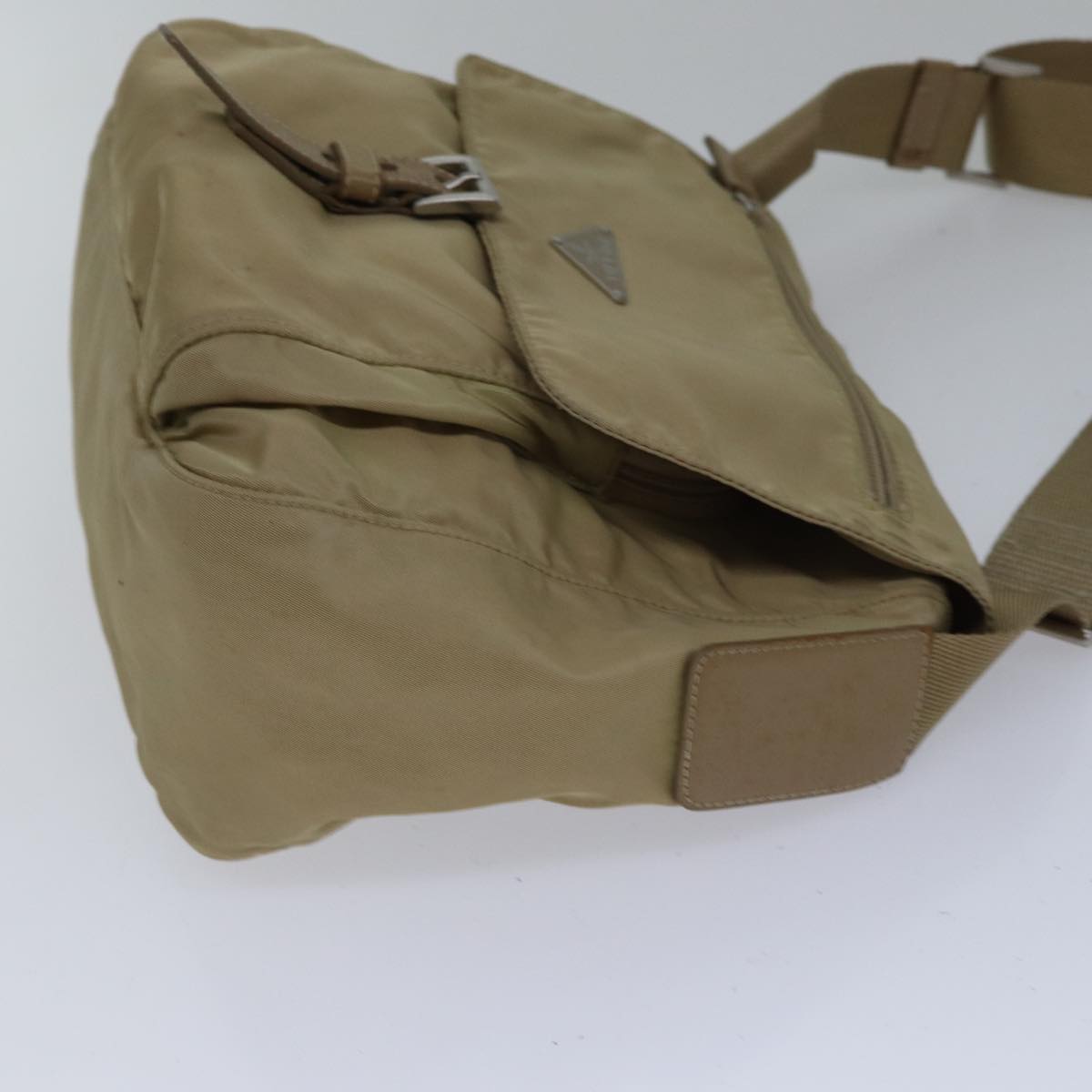 PRADA Shoulder Bag Nylon Beige Auth