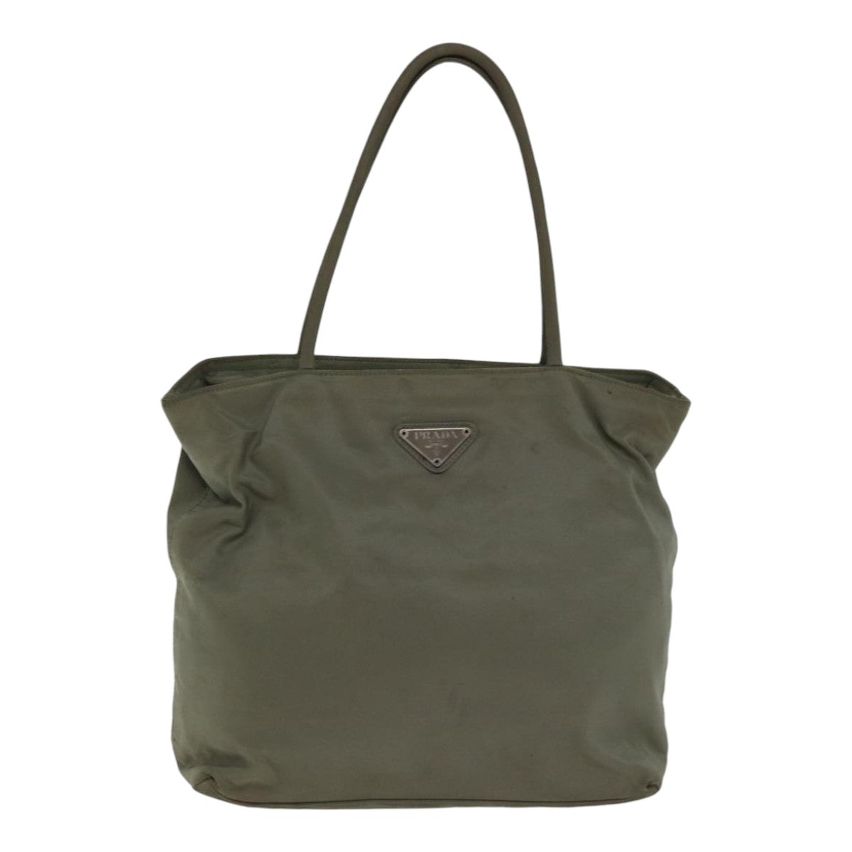 PRADA Tote Bag Nylon Beige Auth