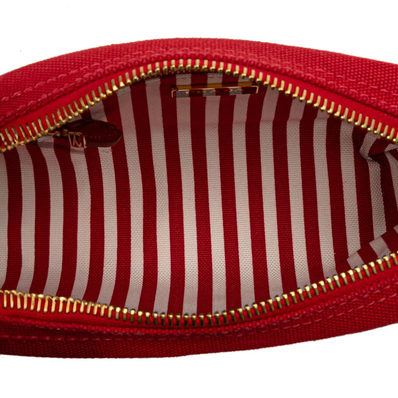 Prada Canapa Logo Canvas Leather Pouch