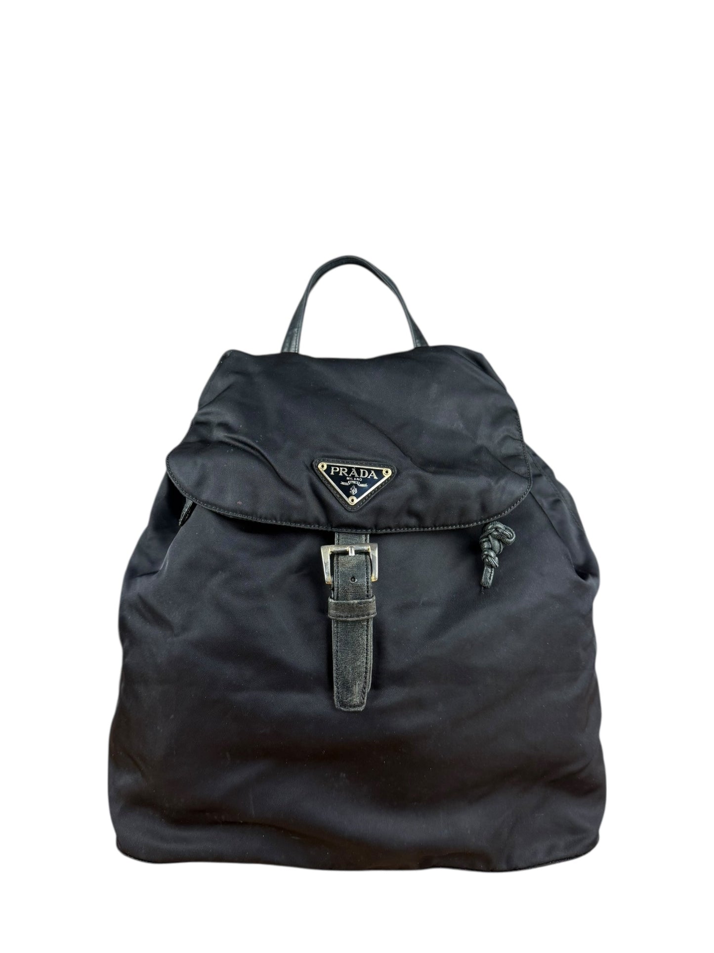 Prada Black Nylon Drawstring Backpack