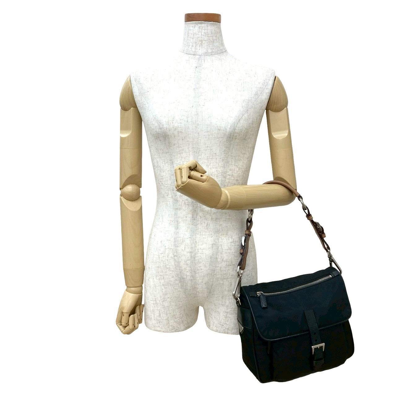Prada Saffiano Leather Nylon 2way Handbag