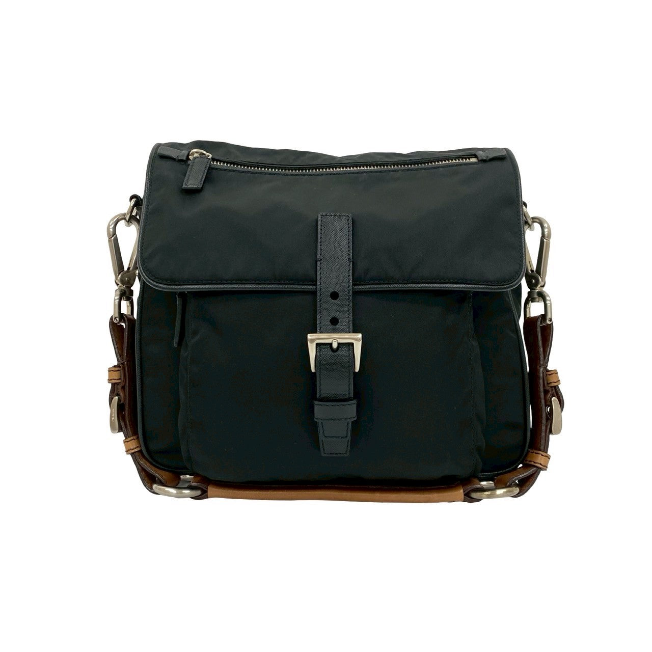 Prada Saffiano Leather Nylon 2way Handbag