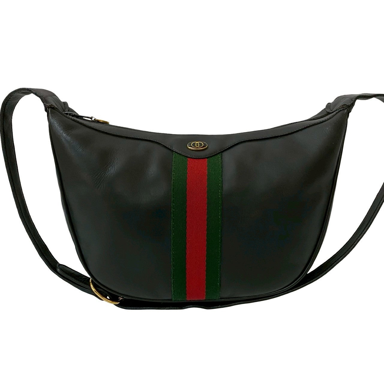 Gucci Old Gucci GG Logo Leather Shoulder Bag