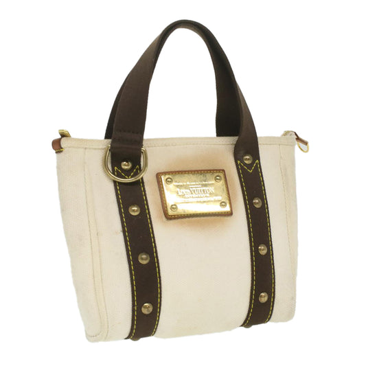 LOUIS VUITTON Antigua Cabas PM Tote Bag Canvas Beige LV Auth am3765