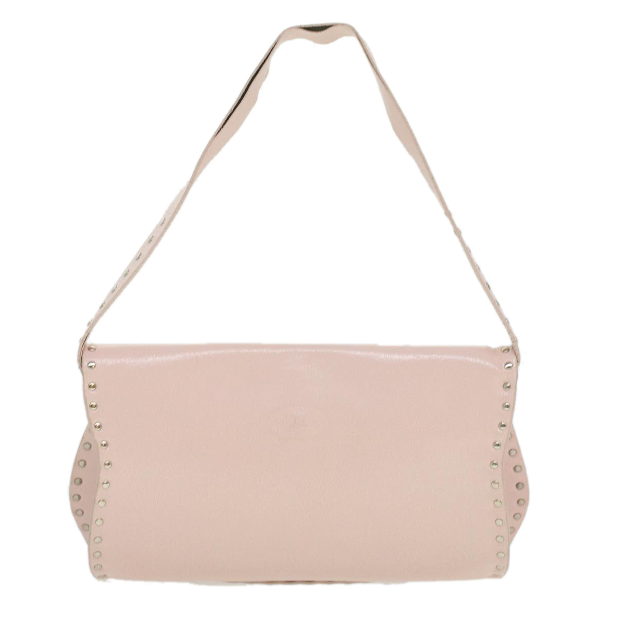 Luxury CELINE Studs Shoulder Bag Leather Pink CE00/23 am3799