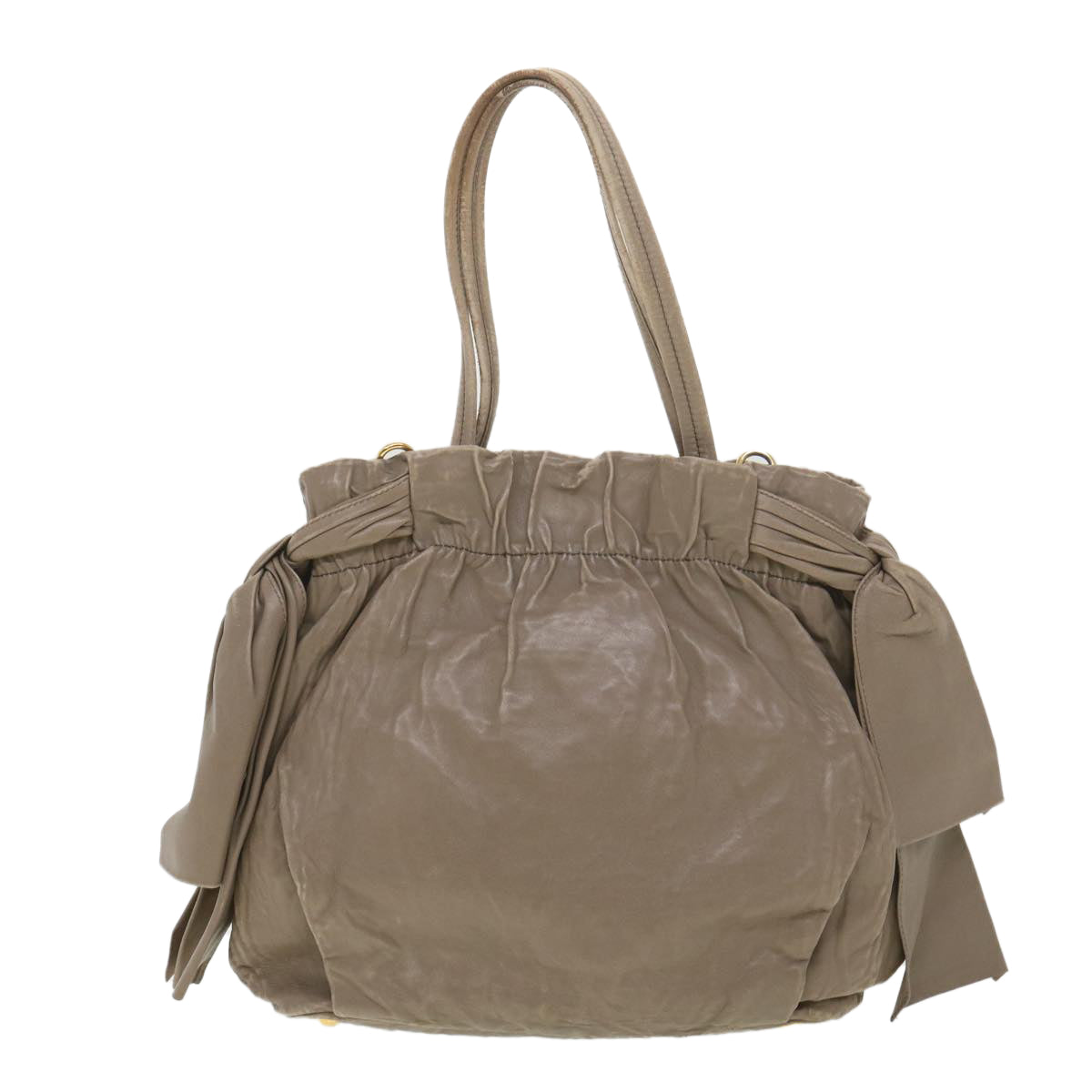 Prada Hand Bag Leather 2way Gray