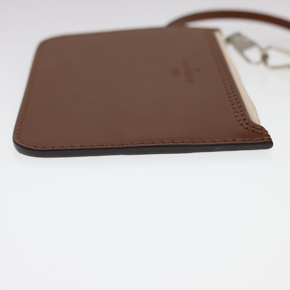 LOUIS VUITTON Mahina PM Pouch Leather Brown LV Auth am4164