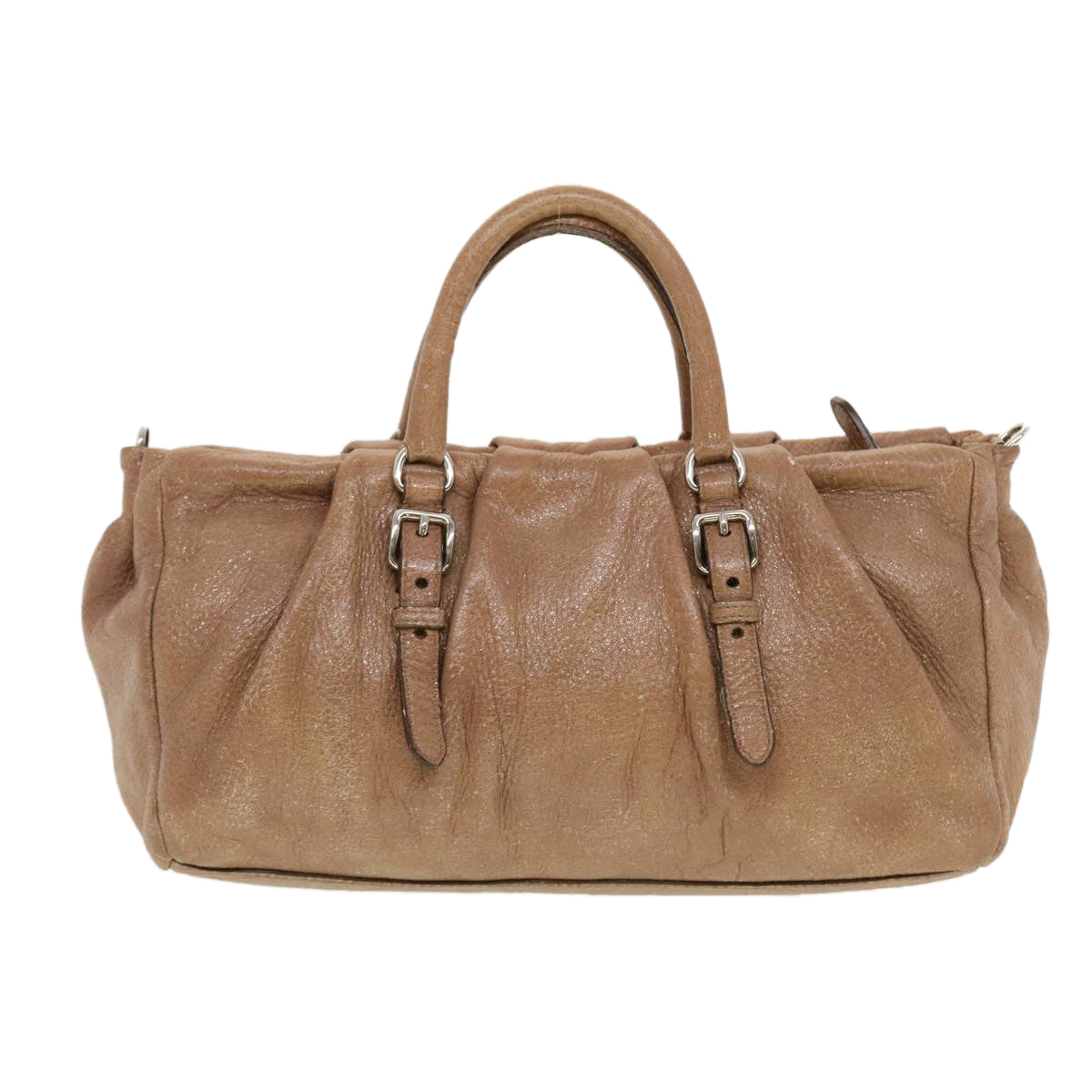 Prada Shoulder Bag Leather 2way Brown