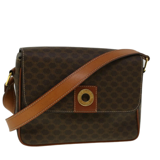 Luxury CELINE Macadam Canvas Shoulder Bag PVC Leather Brown am5170