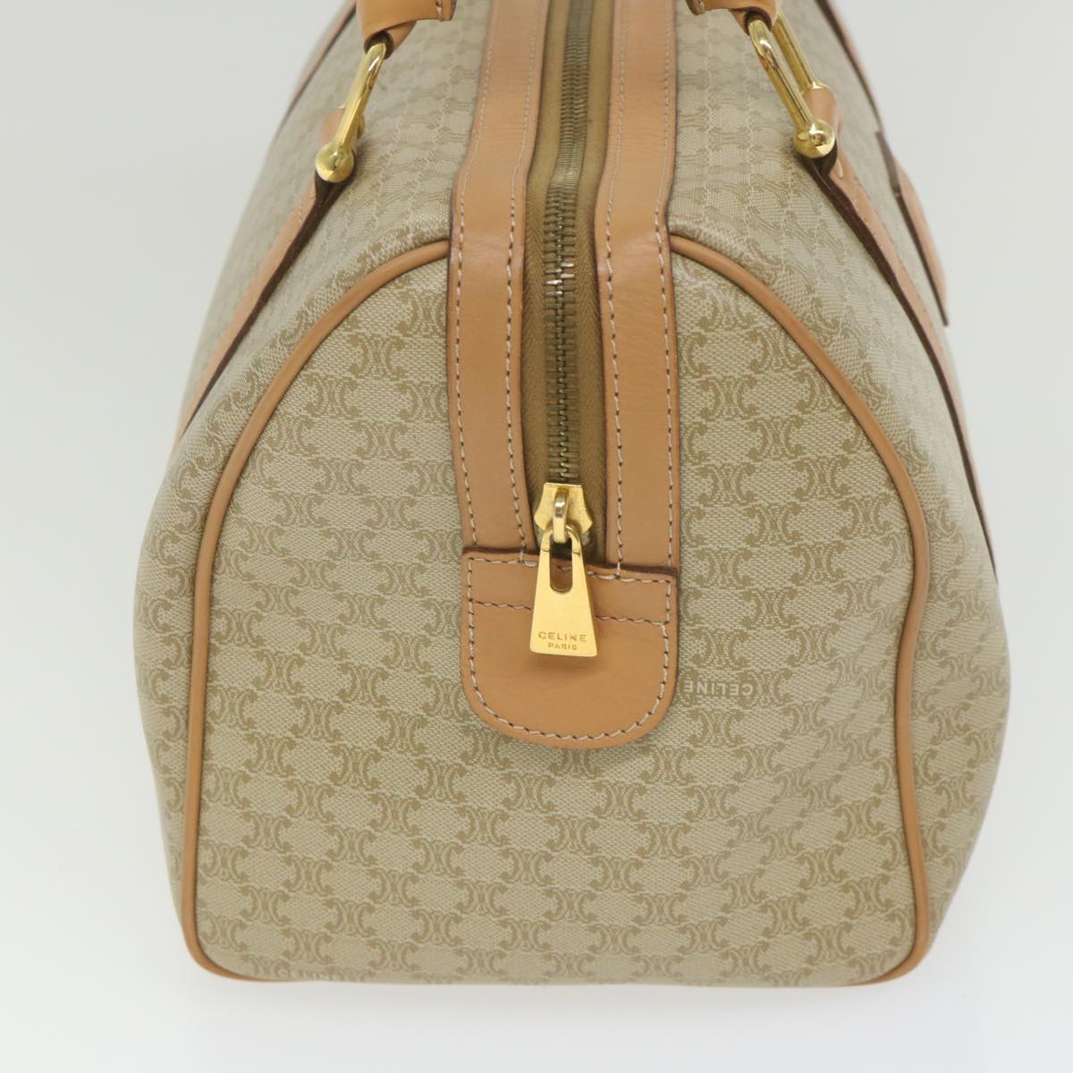 Luxury CELINE Macadam Canvas Boston Bag Beige am5215