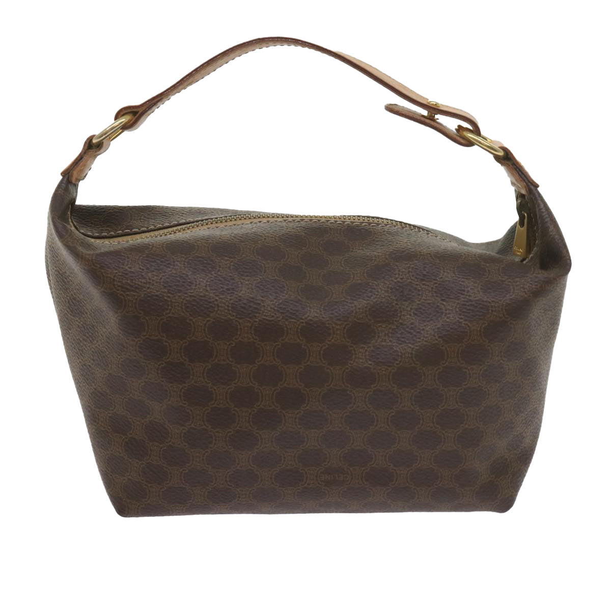 Luxury CELINE Macadam Canvas Hand Bag PVC Leather Brown am5353