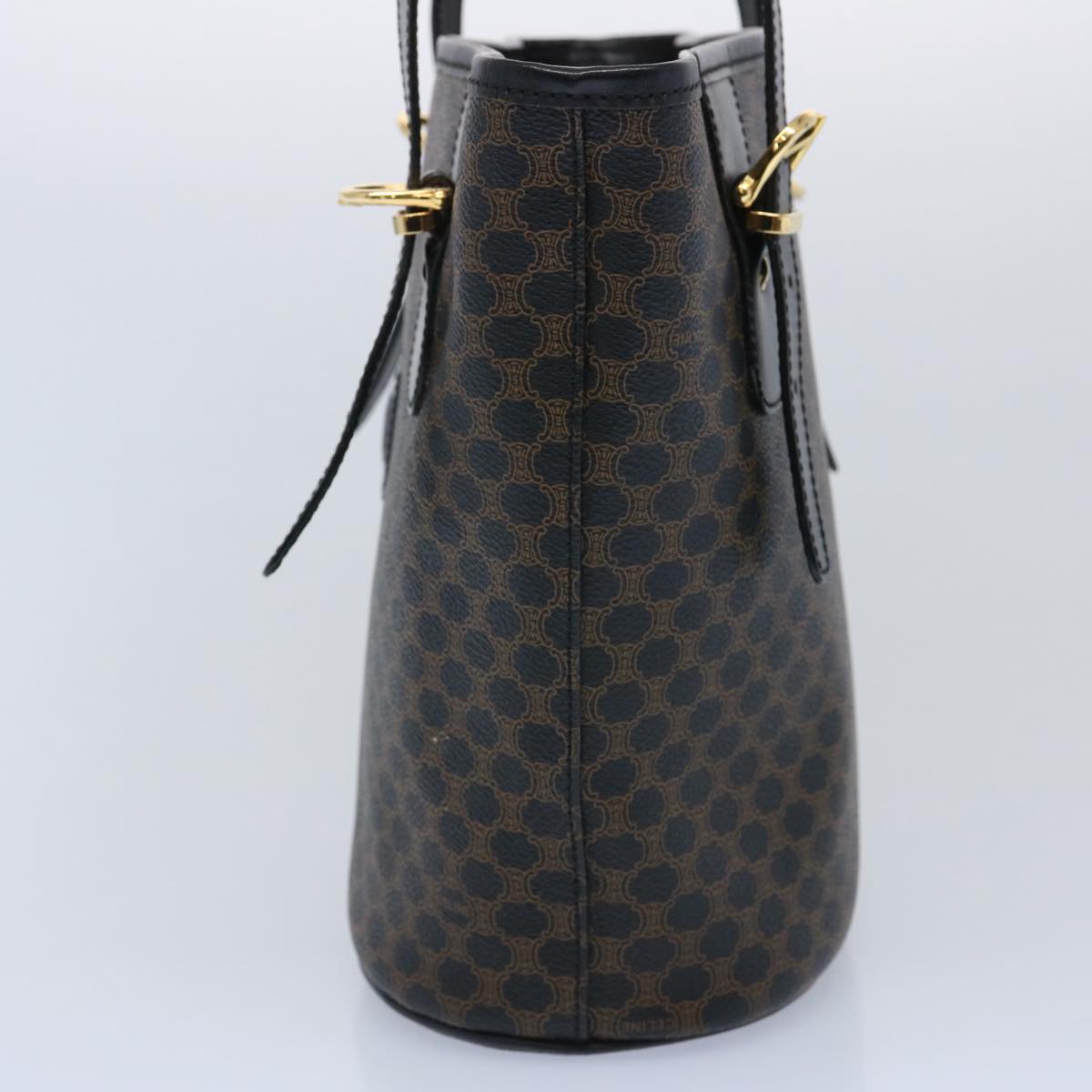 Luxury CELINE Macadam Canvas Tote Bag PVC Leather Black am5509