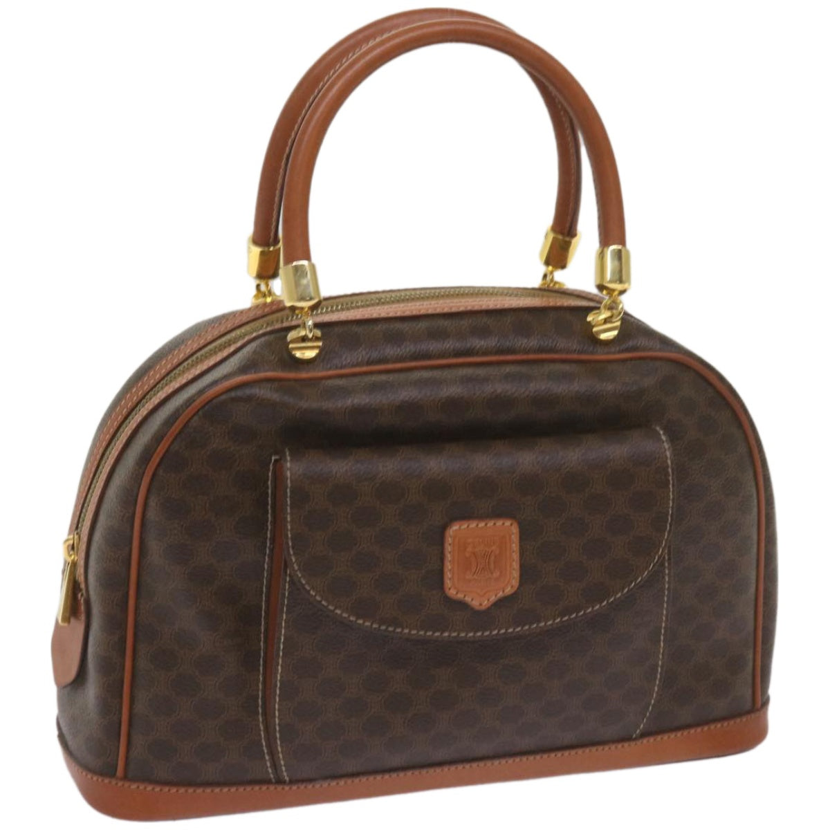 Luxury CELINE Macadam Canvas Hand Bag PVC Brown am5897