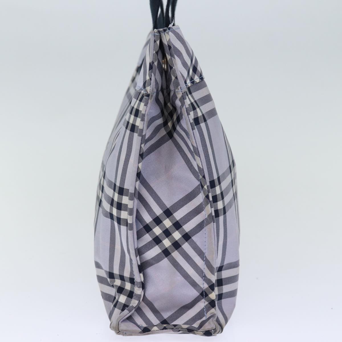 Burberry Nova Check Blue Label Hand Bag Nylon Blue Auth am6158