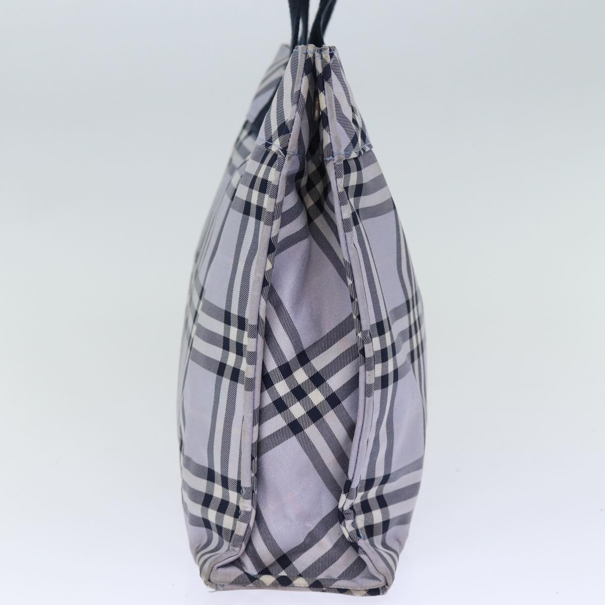 Burberry Nova Check Blue Label Hand Bag Nylon Blue Auth am6158