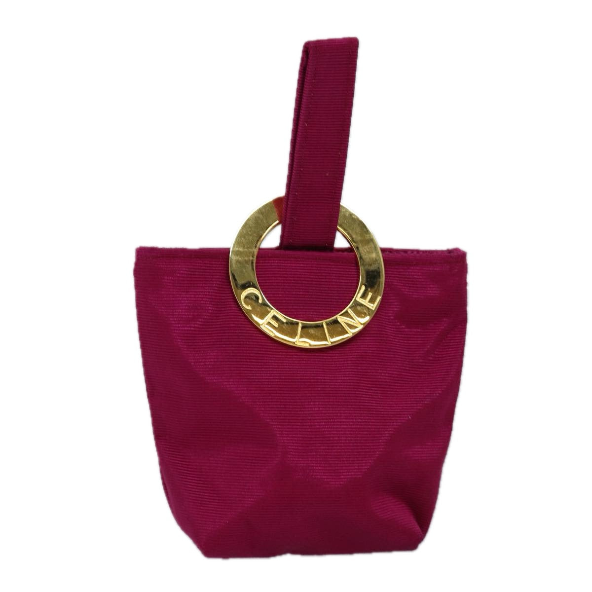 Luxury CELINE Circle Pouch Nylon Pink am6378