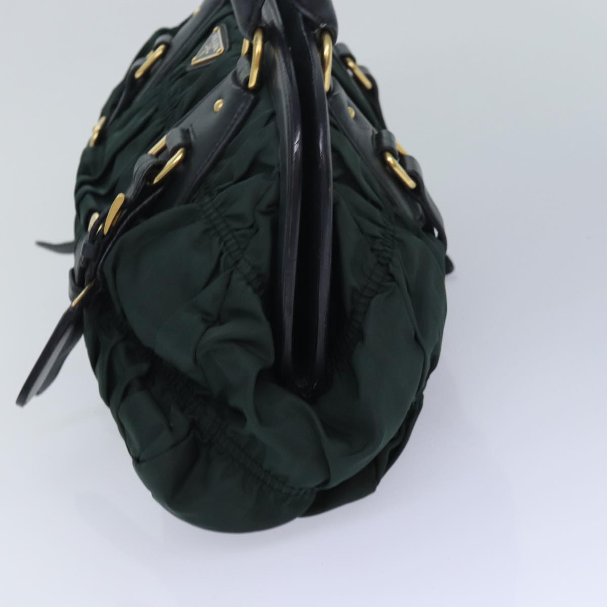 PRADA Hand Bag Nylon Green Auth