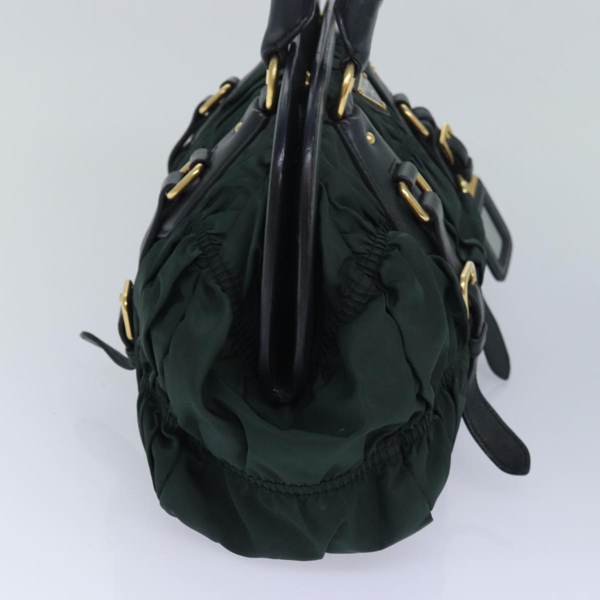 PRADA Hand Bag Nylon Green Auth