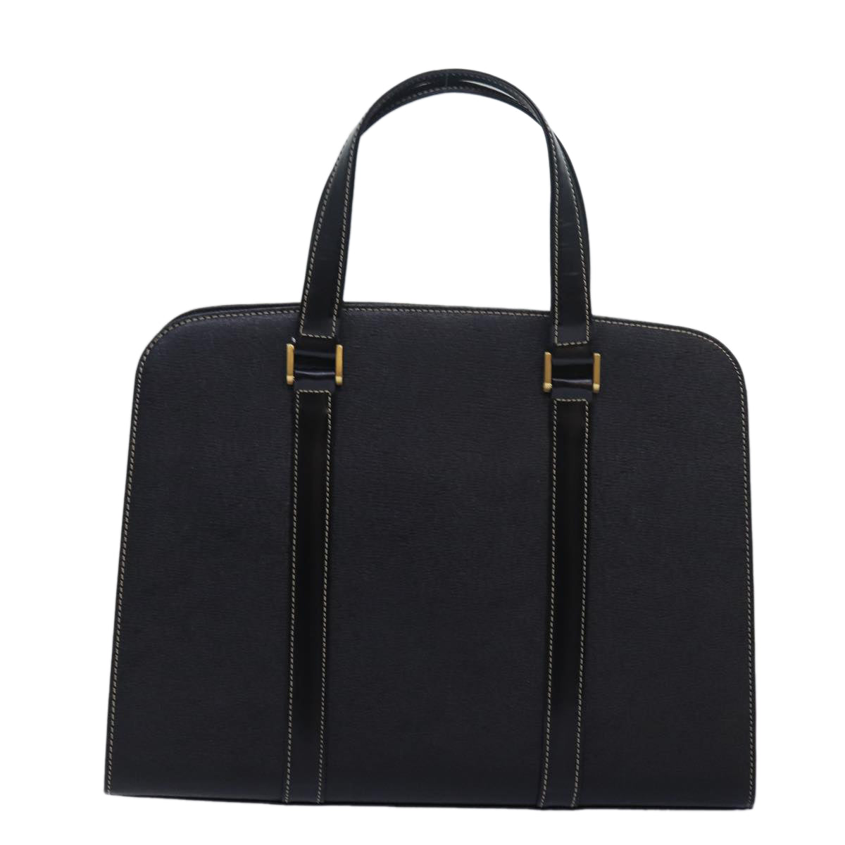 BurberrySs Hand Bag Leather Black Auth am6686
