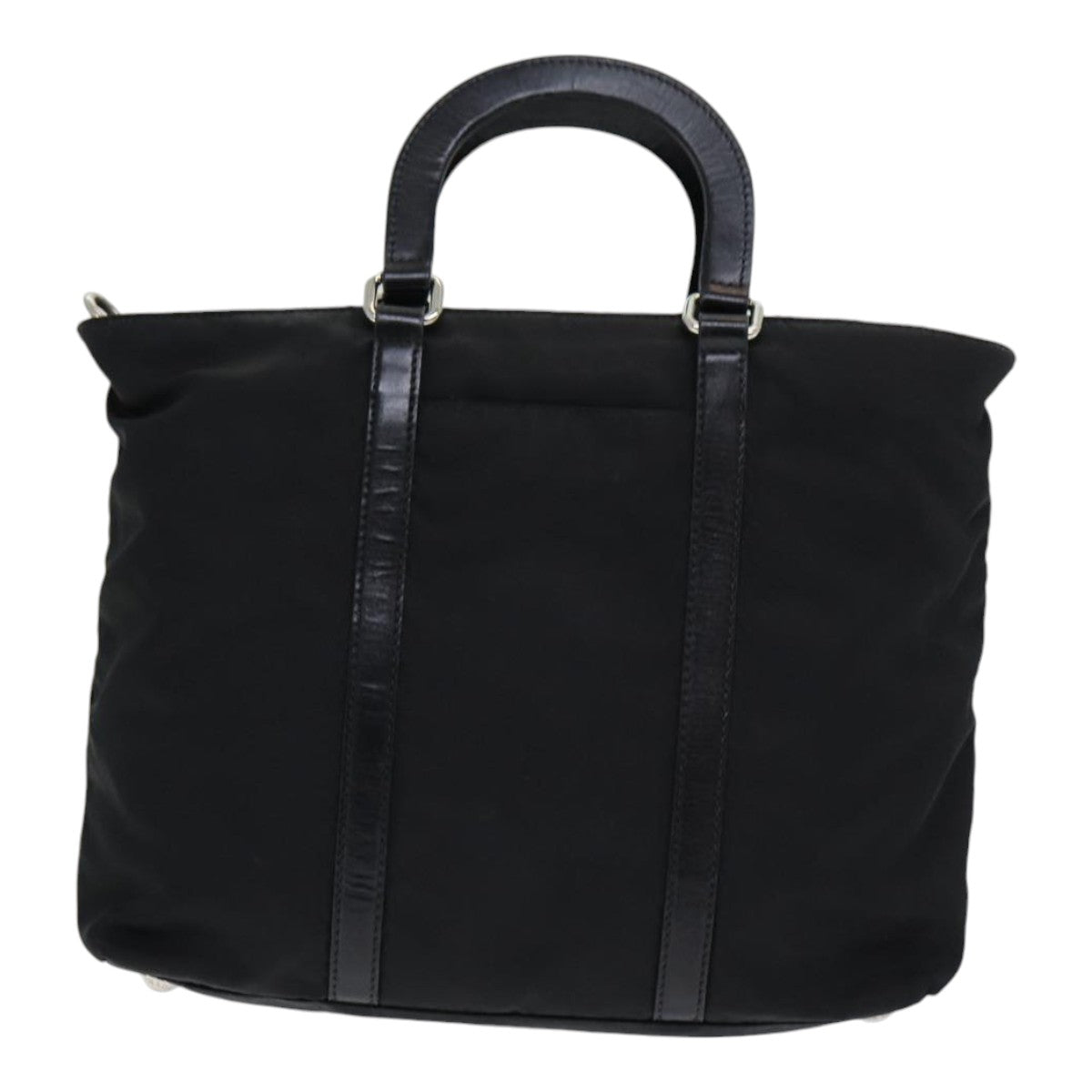 PRADA Hand Bag Nylon Black Auth