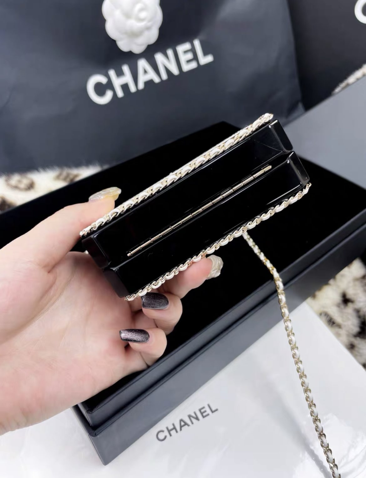 Chanel 22S limited edition perfume bottle evening bag