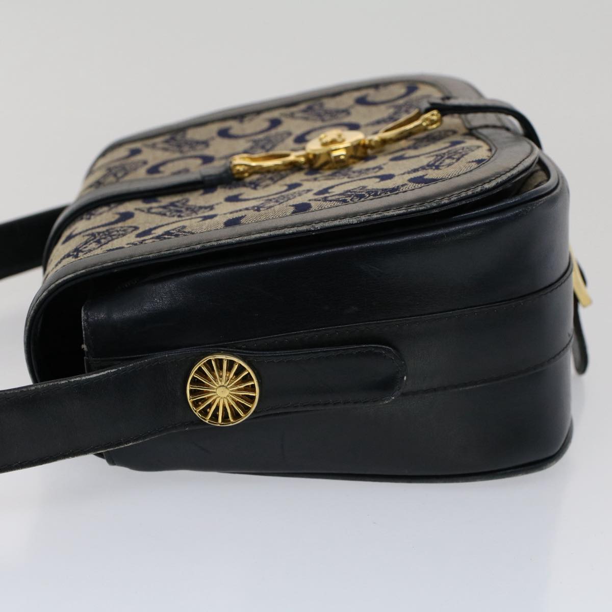 Luxury CELINE C Macadam Canvas Shoulder Bag Navy ar10062