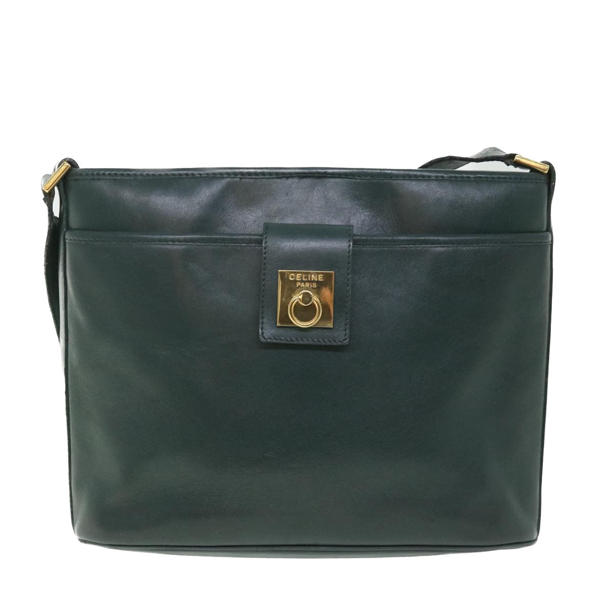 Luxury CELINE Shoulder Bag Leather Green ar10370B