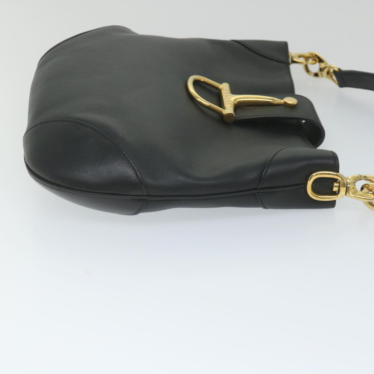 Luxury CELINE Shoulder Bag Leather Black ar10477