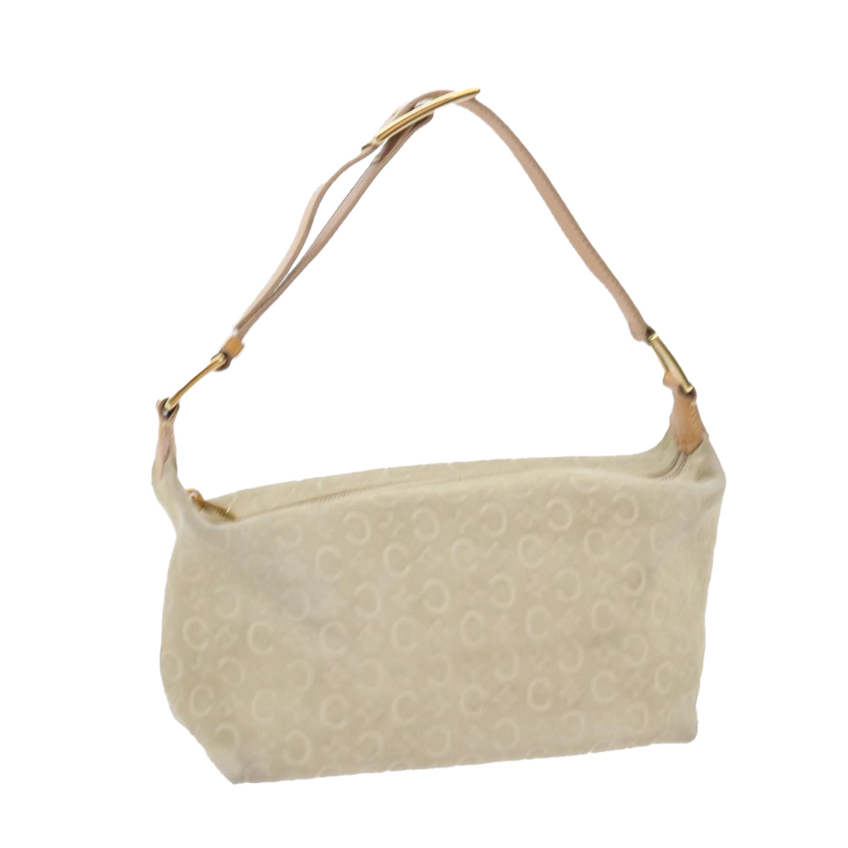 Luxury CELINE C Macadam Canvas Shoulder Bag Beige ar10626B