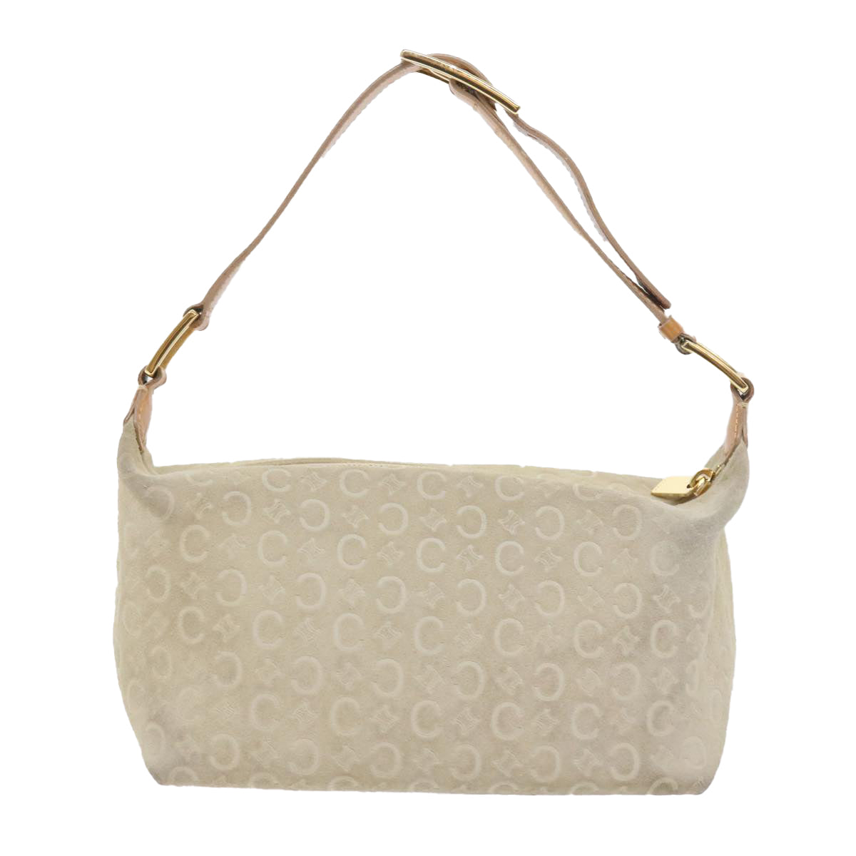 Luxury CELINE C Macadam Canvas Shoulder Bag Beige ar10626B