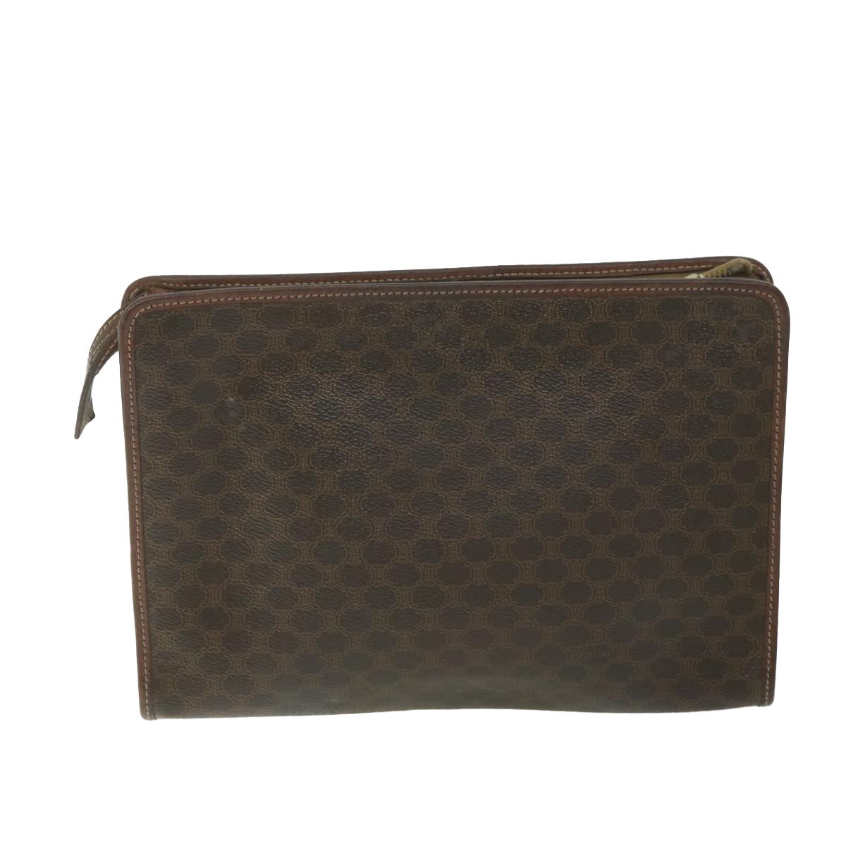 Luxury CELINE Macadam Canvas Clutch Bag PVC Leather 2Set Brown ar10787