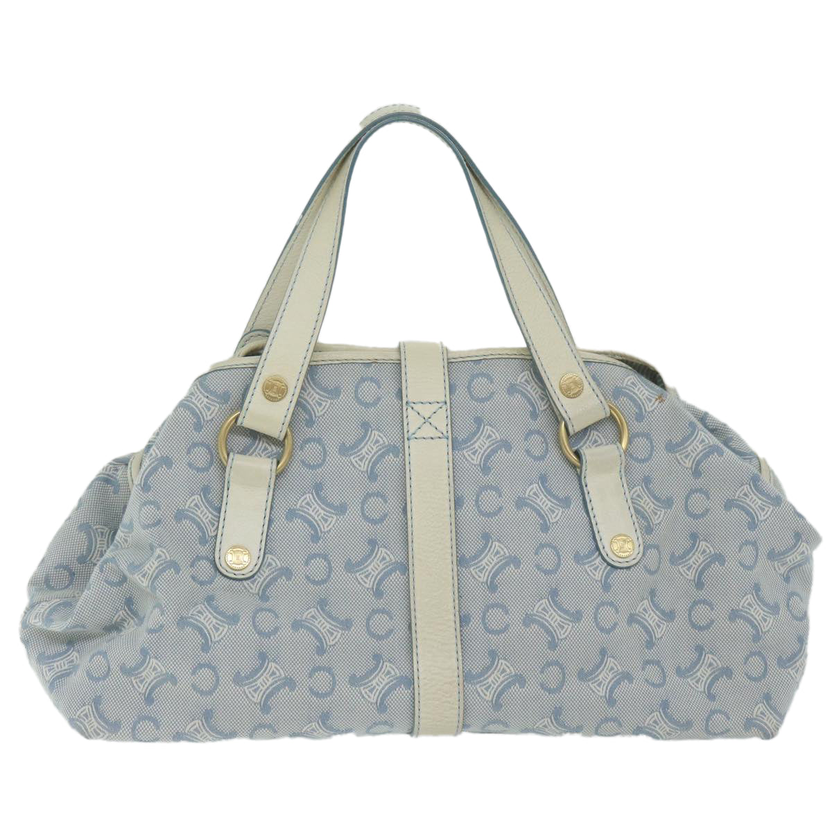 Luxury CELINE Paris Macadam Canvas Hand Bag Blue ar11152B
