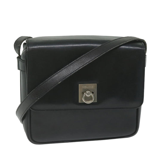 Luxury CELINE Shoulder Bag Leather Black ar11207