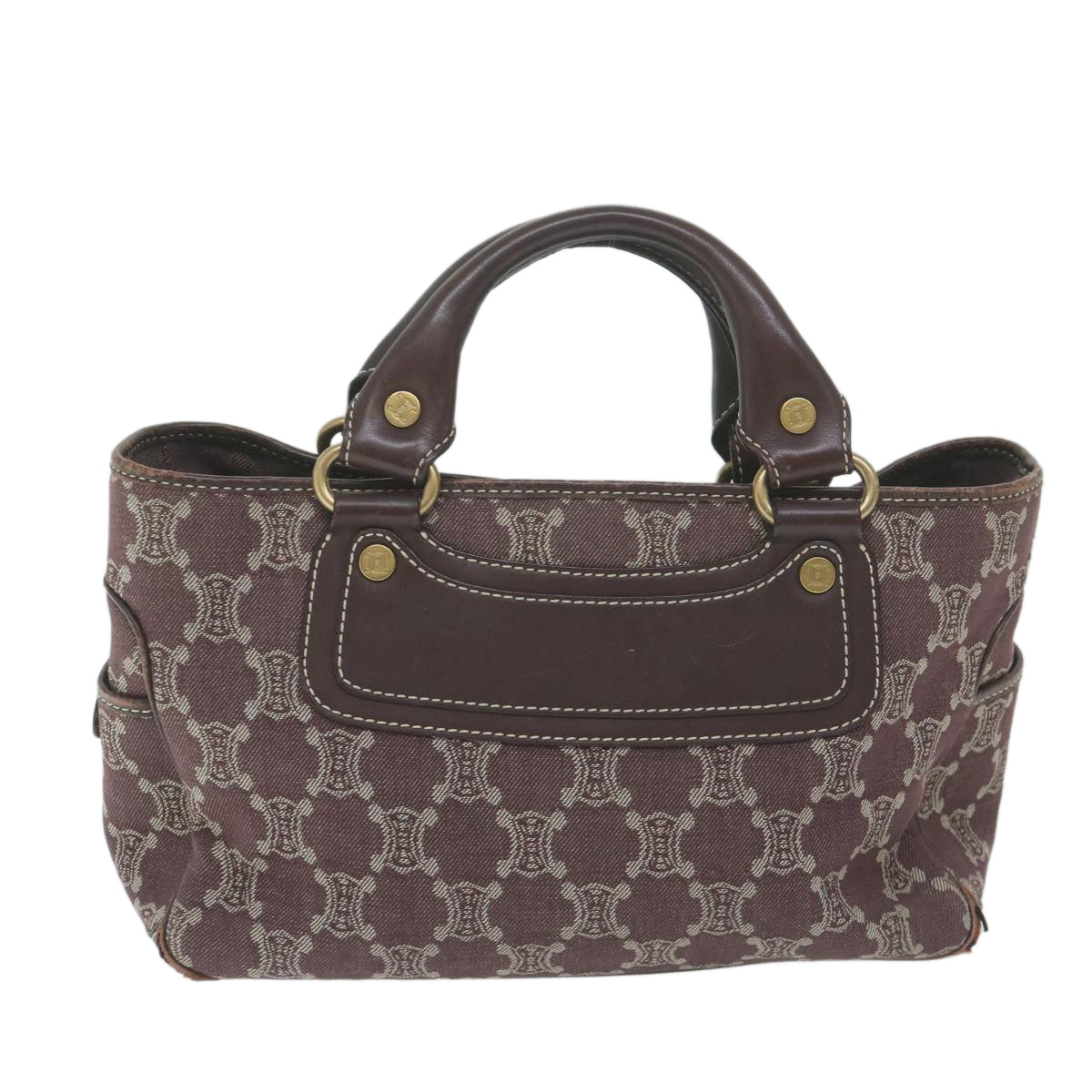 Luxury CELINE Paris Macadam Canvas Boogie Hand Bag Brown ar11308