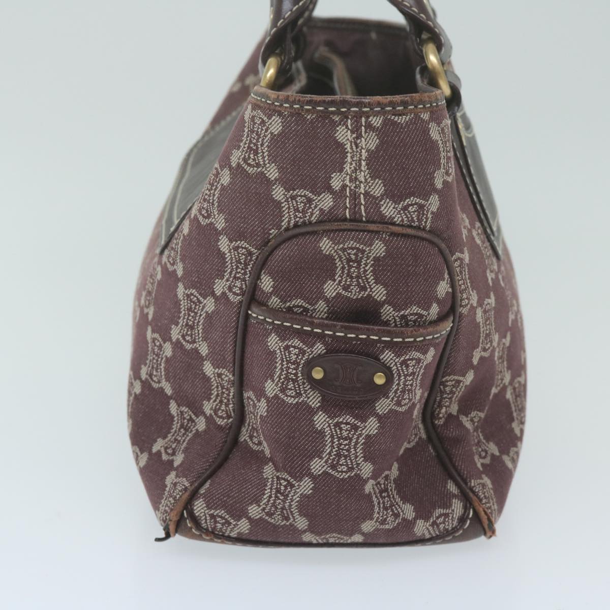 Luxury CELINE Paris Macadam Canvas Boogie Hand Bag Brown ar11308
