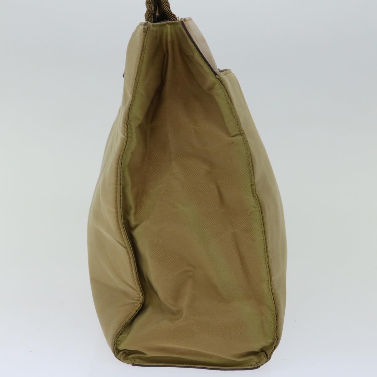 PRADA Hand Bag Nylon Beige Auth ar11574B