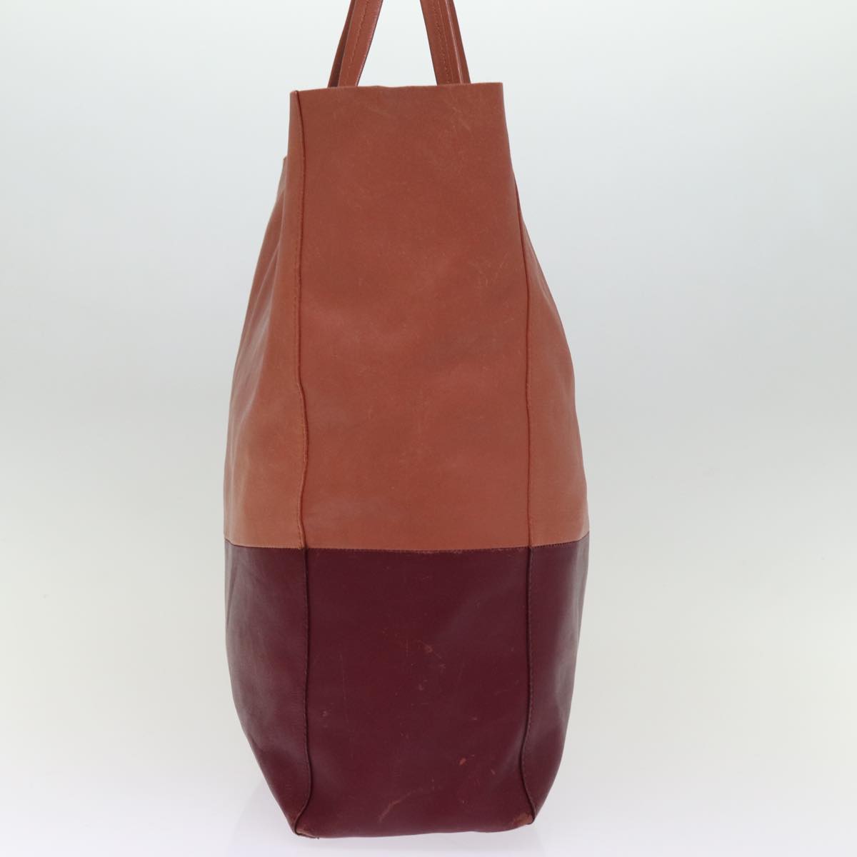 Luxury CELINE Horizontal Cabas Tote Bag Leather Bordeaux Orange ar11846