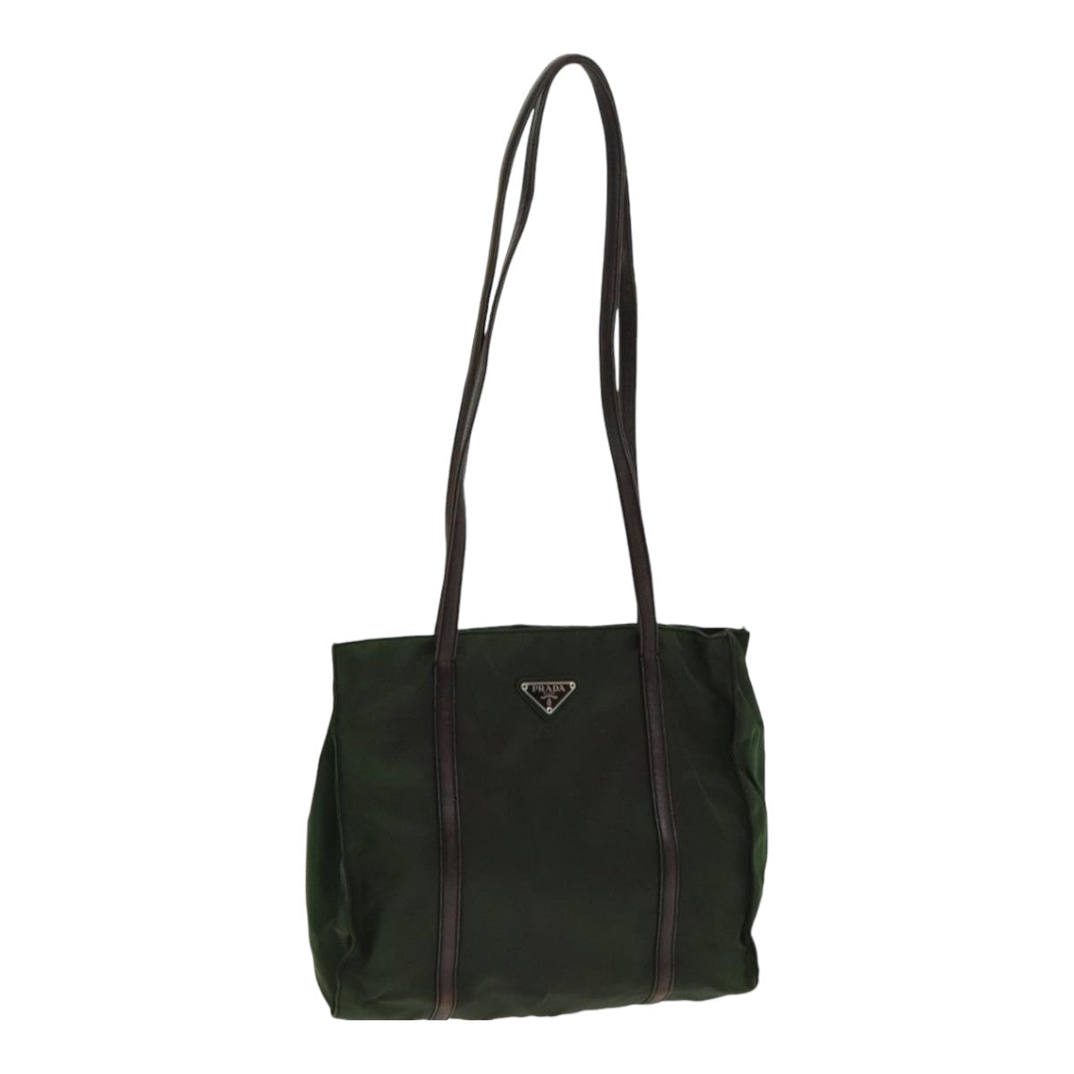 PRADA Shoulder Bag Nylon Khaki Auth