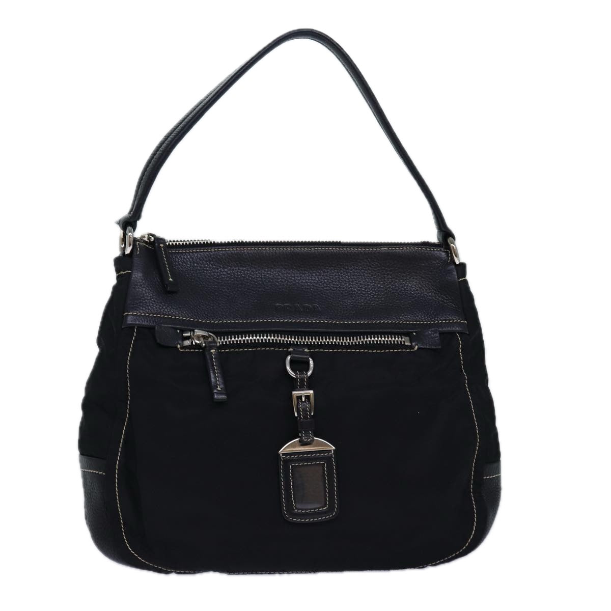 PRADA Shoulder Bag Nylon Black Auth