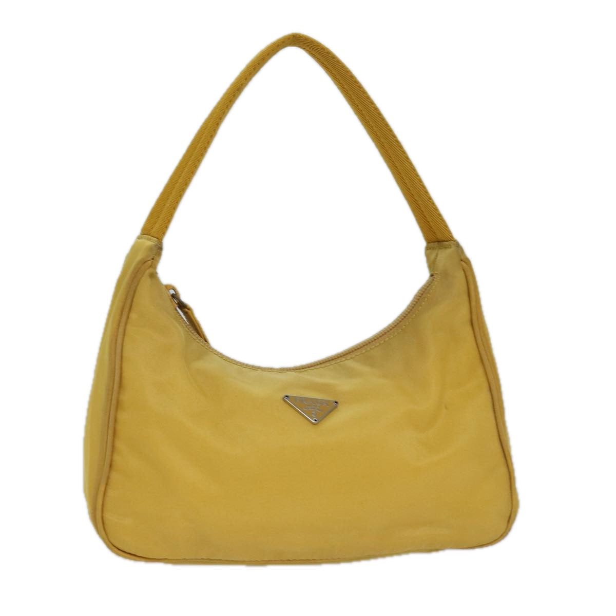 PRADA Hand Bag Nylon Yellow Auth