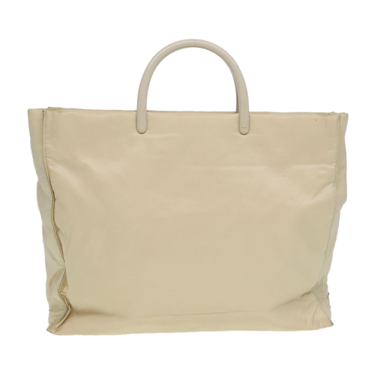 PRADA Hand Bag Nylon Beige Auth