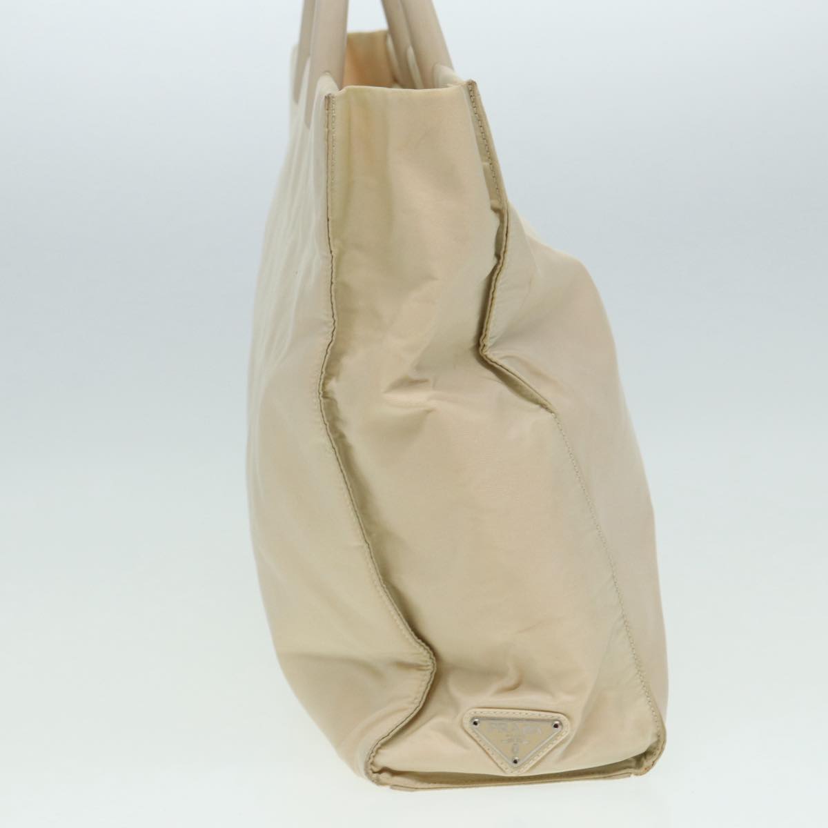 PRADA Hand Bag Nylon Beige Auth