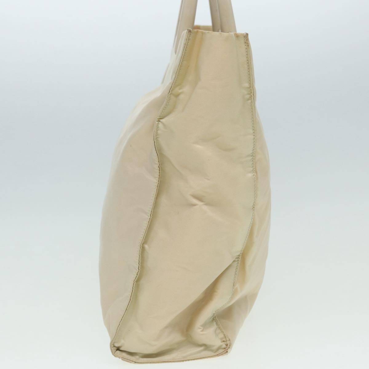 PRADA Hand Bag Nylon Beige Auth