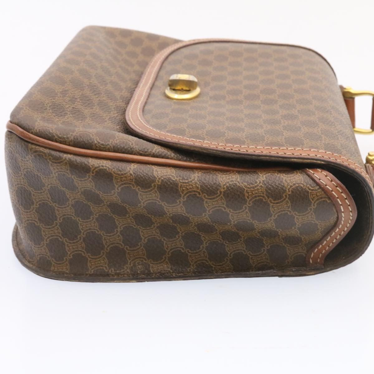 Luxury CELINE Macadam Canvas Hand Bag Brown ar5139
