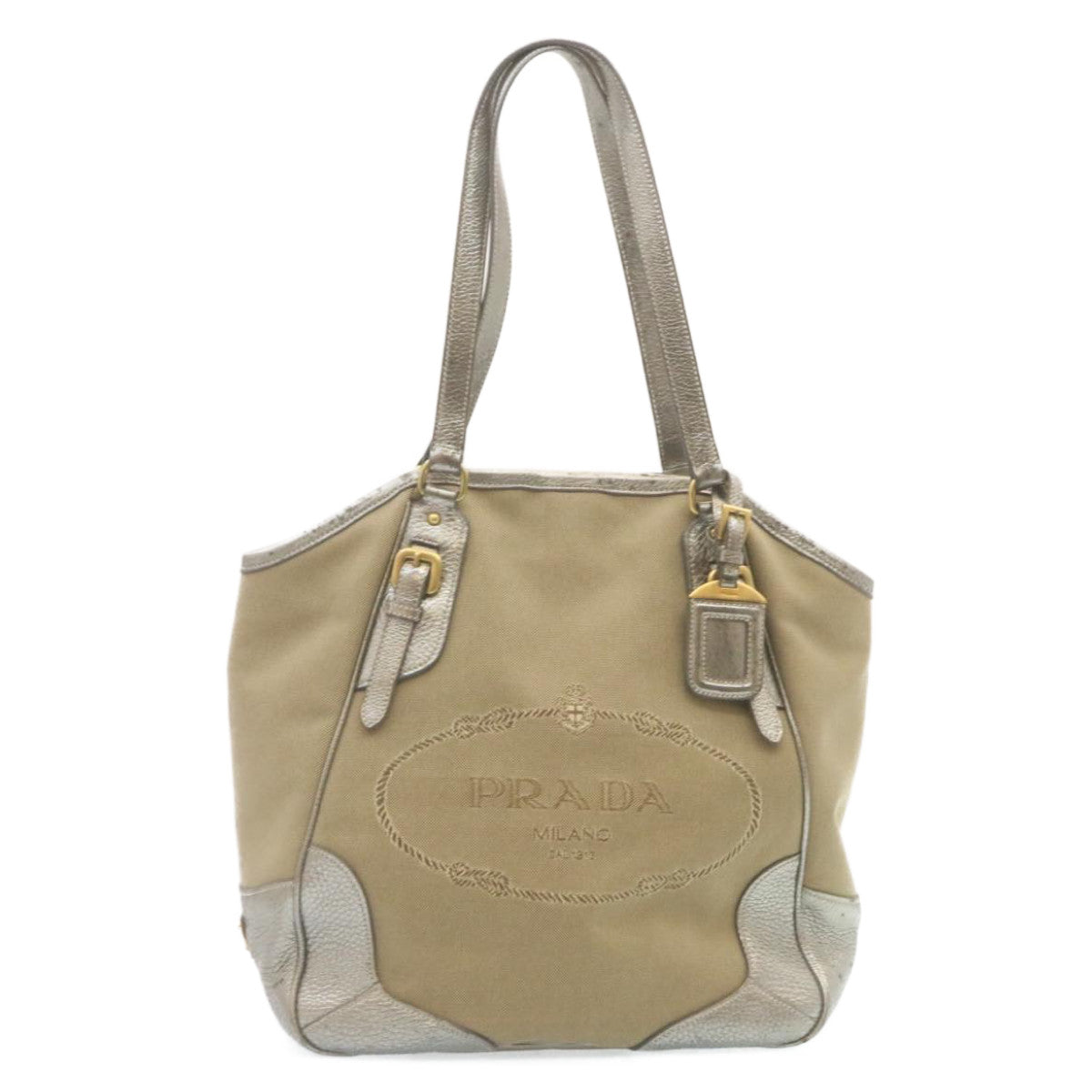 Prada Tote Bag Canvas Beige