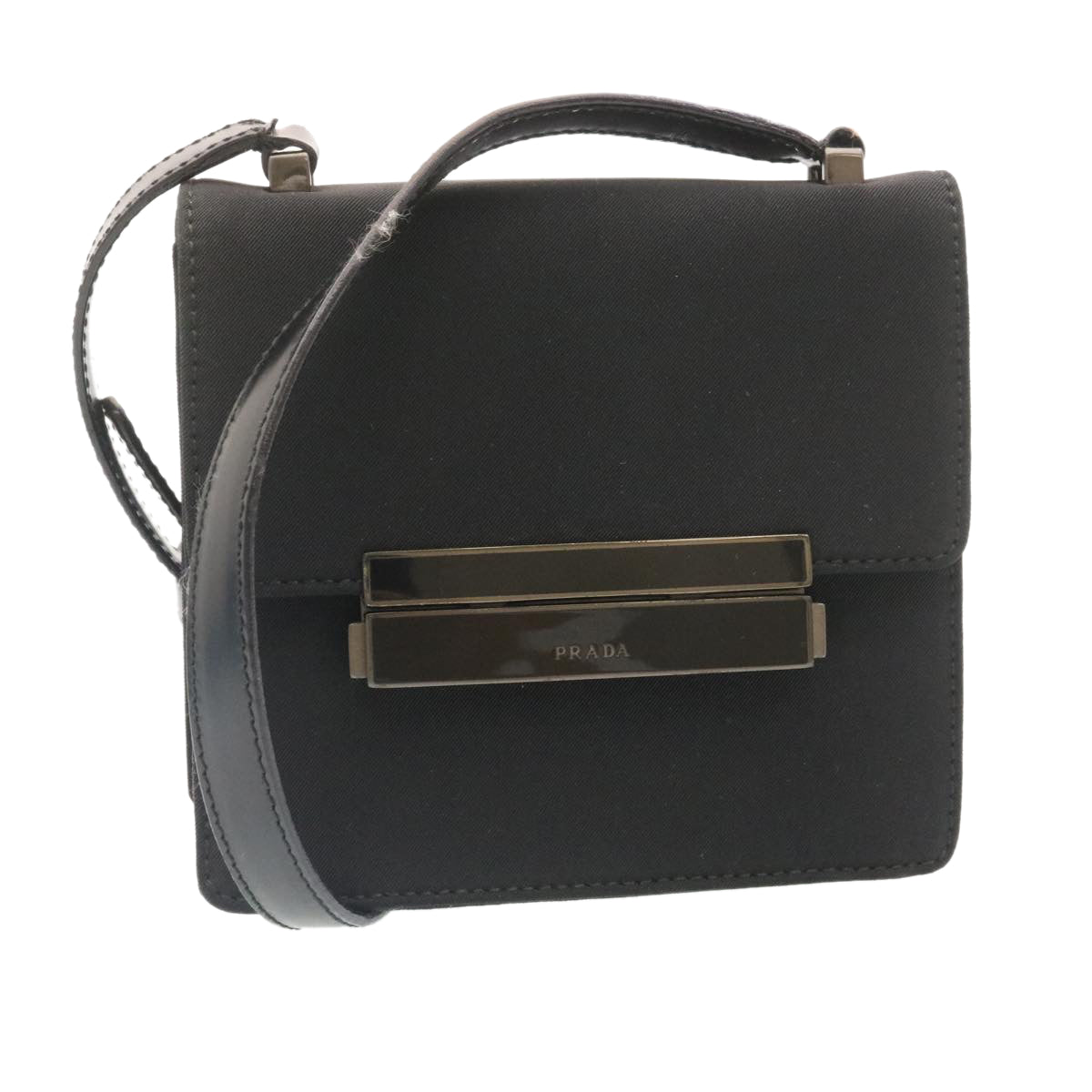 PRADA Shoulder Bag Nylon Black Auth