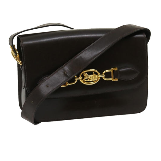 Luxury CELINE Horse Carriage Shoulder Bag Leather Brown ar7057