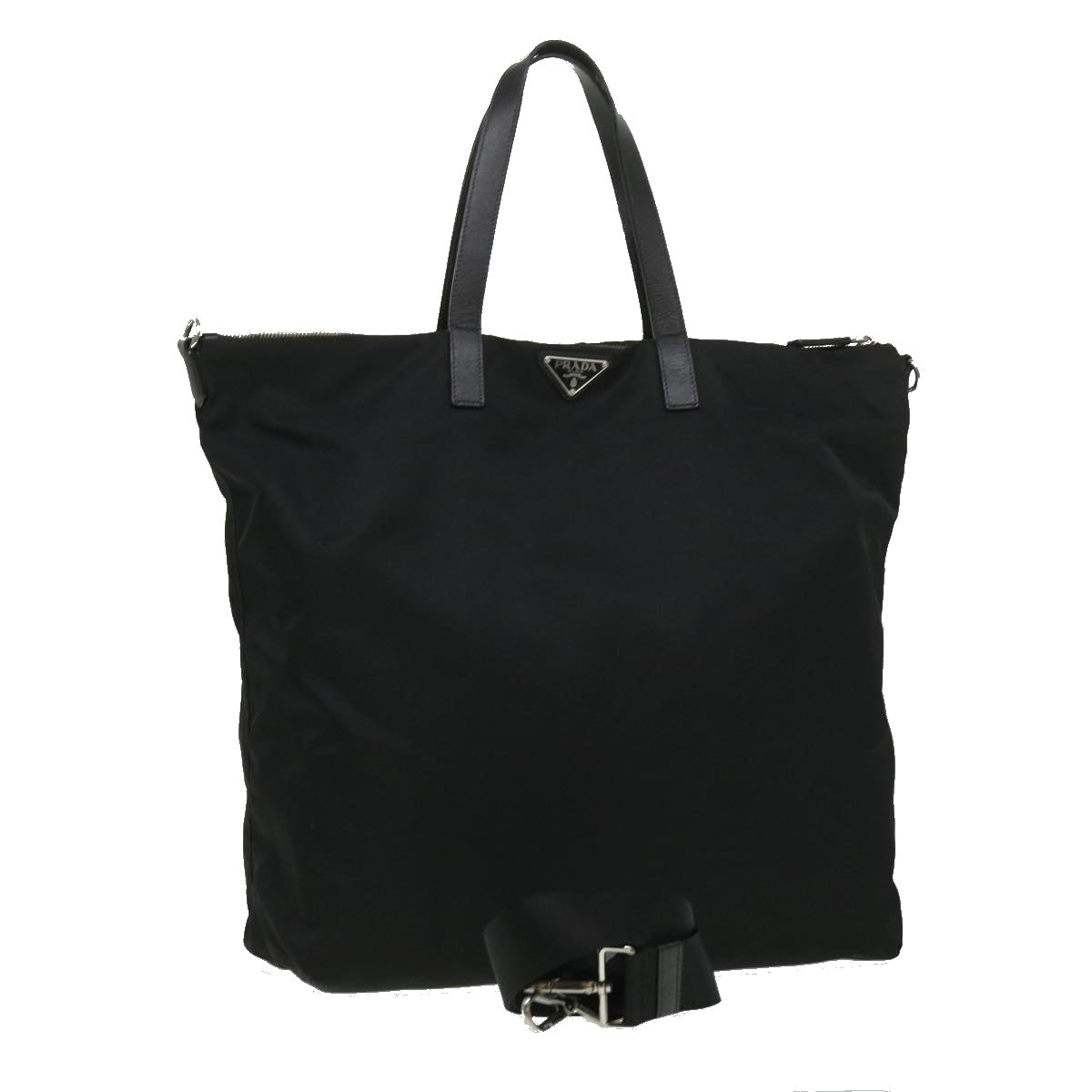 Prada HF stitch Tote Bag Nylon Leather Black