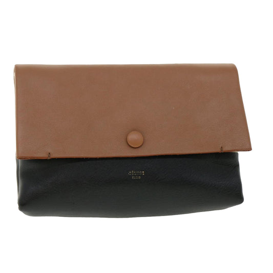 Luxury CELINE Pouch Leather Black Brown ar8106B